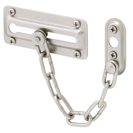 PRIME-LINE Door Guard with Steel Chain, Satin Nickel Single Pack U 10386